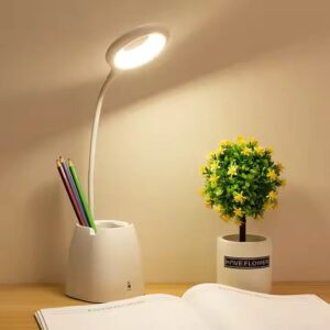 Rechargeable Led Reading Table Lamp for Kids Electric Bed Side Eye-caring with Phone Holder