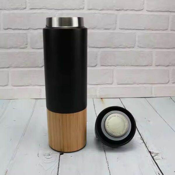 Hot Selling Eco Friendly Bamboo Sport Water Bottle With Handle Double Wall Stainless Steel Bamboo Travel Bottle - Image 3