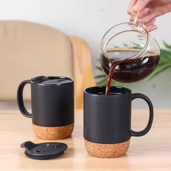 Corporate Customised Ceramic Mug  Milk Coffee Tea Cup Ceramic Mug with Cork Promotional Gifts for Office Home Indoor