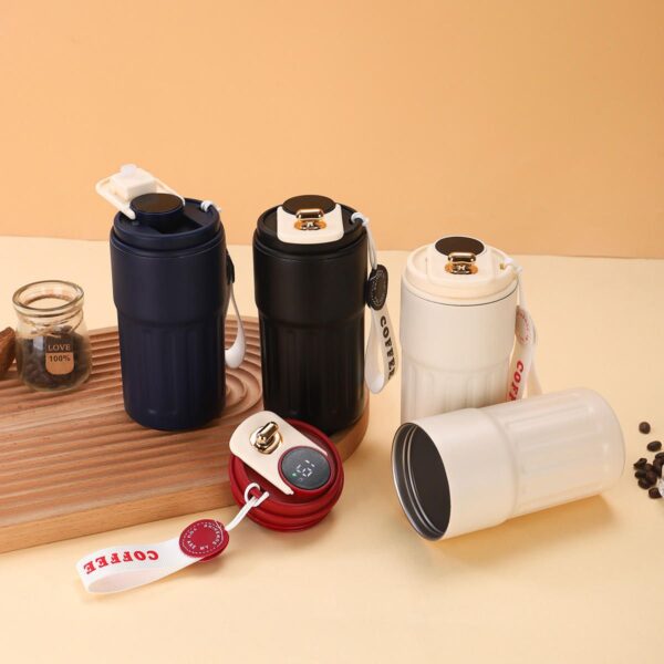 Insulated Travel Coffee Tumbler with Temperature Display Lid - Image 3