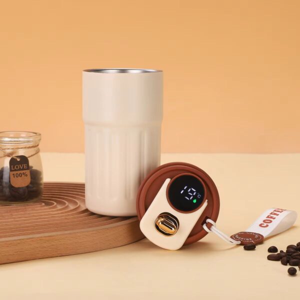Insulated Travel Coffee Tumbler with Temperature Display Lid